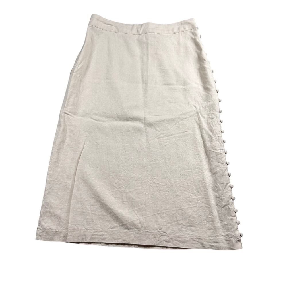 Madewell Button Slit Linen Blend Skirt Womens 0 Cream